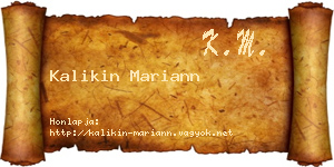 Kalikin Mariann névjegykártya