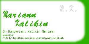 mariann kalikin business card